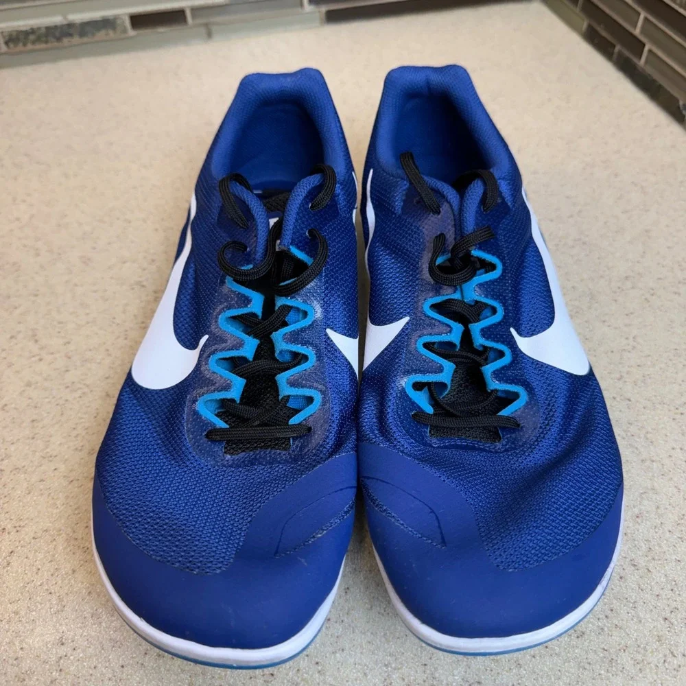 Nike Zoom Rival D 10 Mens 12 Blue &  White Track Field Racing‎ Spikes 907566-400